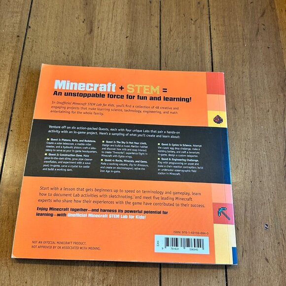 Unofficial Minecraft STEM Lab For Kids Flex Bound Book - Picture 2 of 12